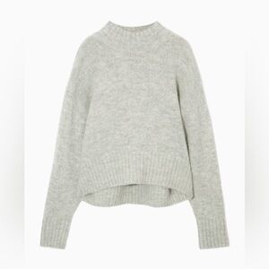 COS Light Gray Alpaca Wool Turtleneck Sweater